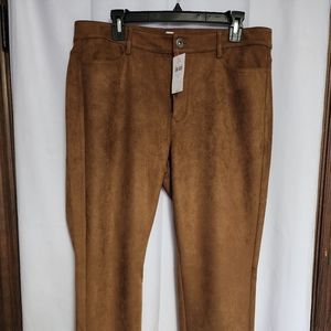 NWT J.Jill Faux Suede Chestnut Pants sz 14